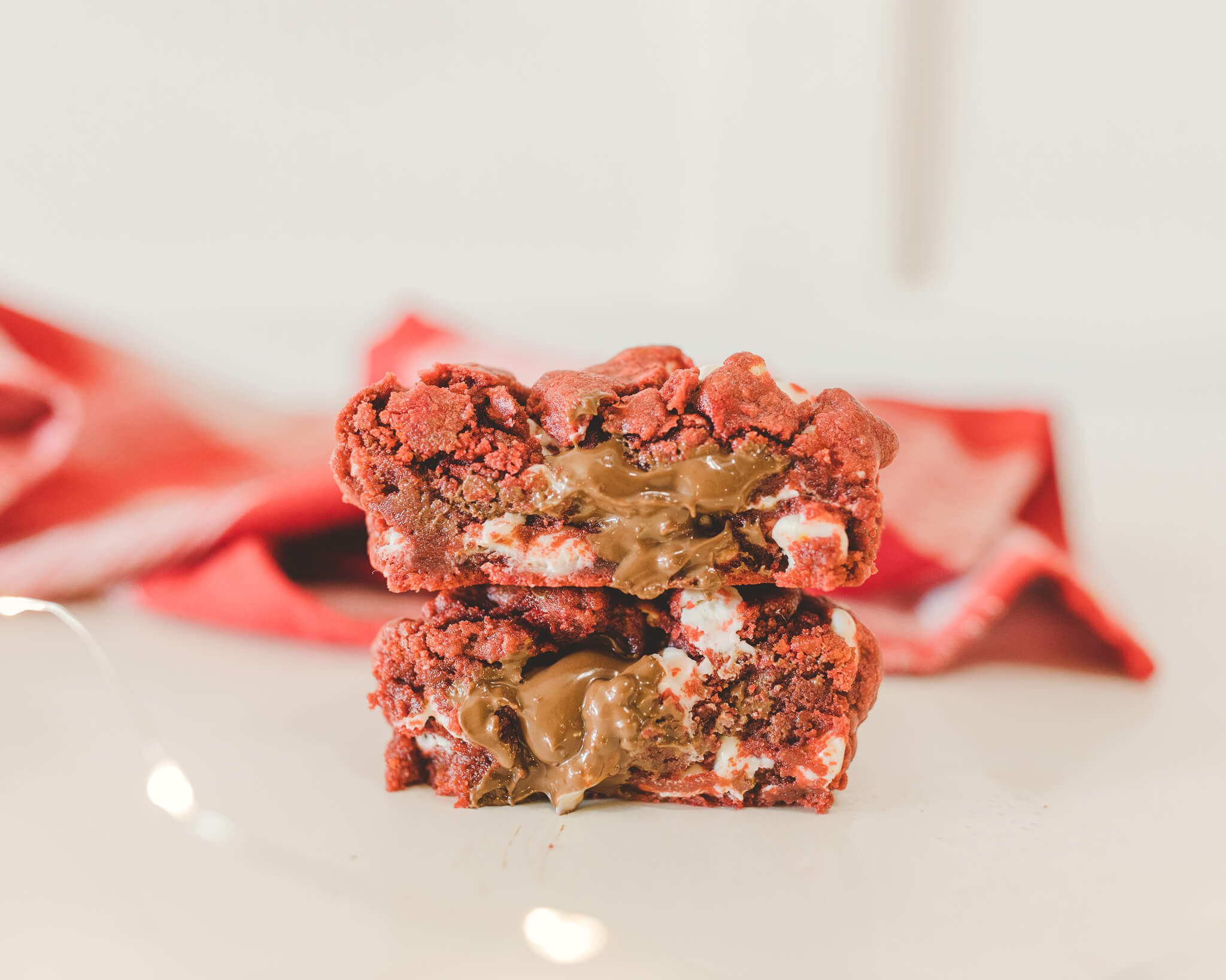 Red Velvet Nutella Cookies